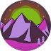 A colorful mountain landscape with a starry sky.